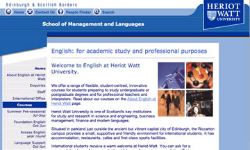 English at Heriot-Watt site