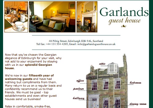 Garlands Guest House site